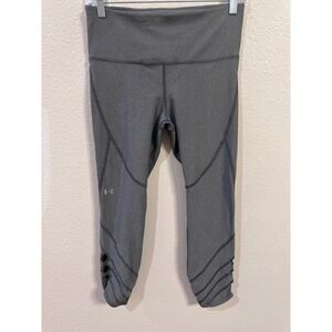 Under Armour HeatGear Compression Crop Leggings Gray‎ Cutout Detail MD